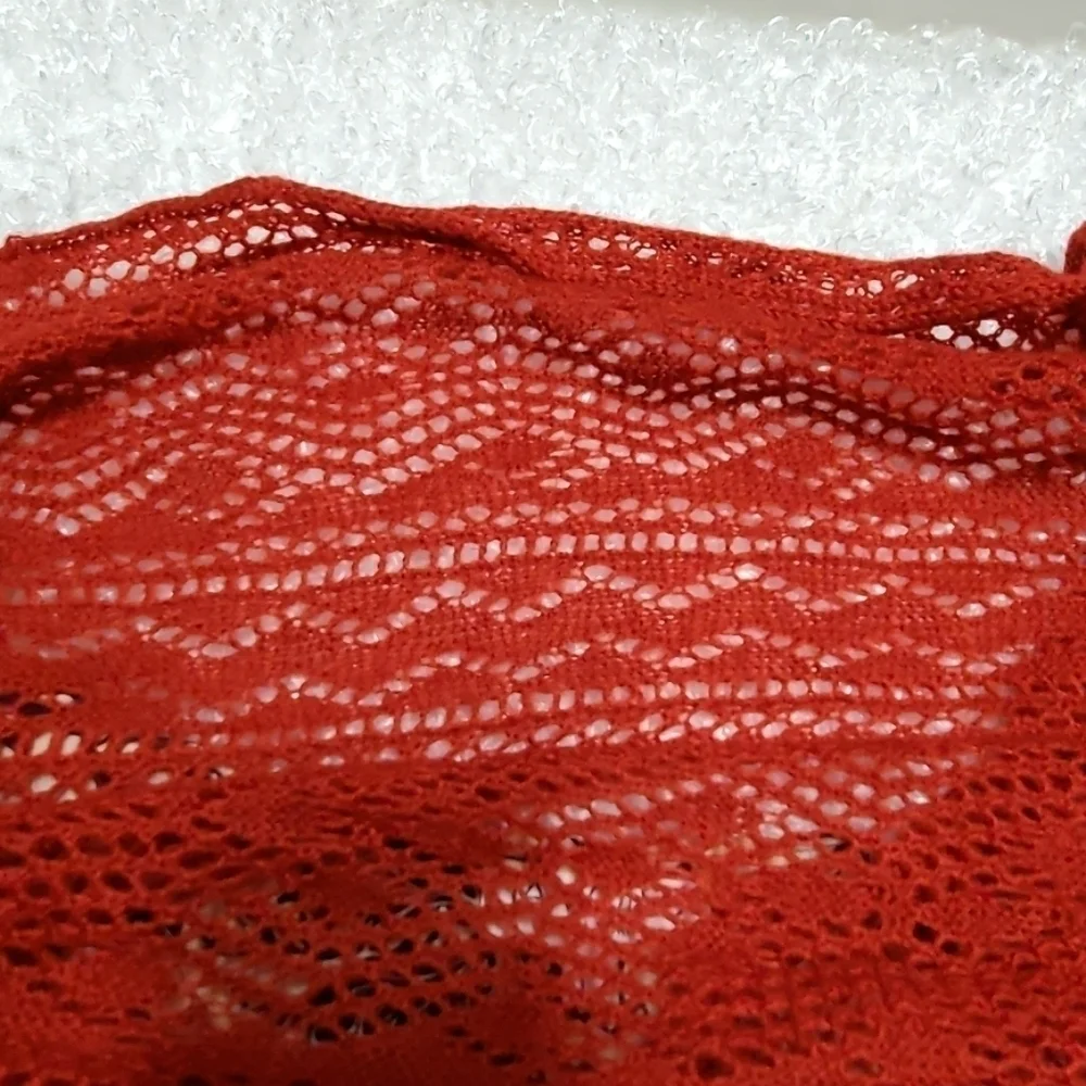 Red Infinity Crochet Knit Scarf